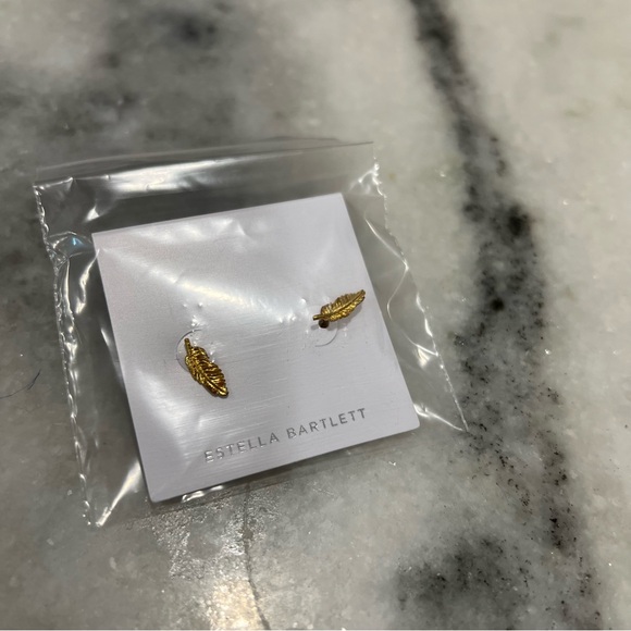 Estella Bartlett Gold Feather Earrings - Picture 1 of 5